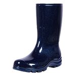 Asgard Women's Mid Calf Rain Boots Short Waterproof Garden Shoes Starry Blues 40