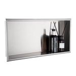 DAYONE Rectangular Stainless Steel Shower Niche 24" X 12", Brushed Nickel Bathroom Wall Soap Niche, Alcove Douche De niche Salle De Bain, Shower or Tub Storage Organizer Nook Insert - NO Tile Needed