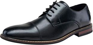 JOUSEN Mens Dress Shoes Classic Cap Toe Oxford Shoes for Men Modern Derby Business Shoes (AMY603ACA Black 10)