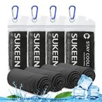 Sukeen Cooling Towel 4 pack (40" x 12") Gym Towel Men Women,Cooling Towels for Neck Microfibre Towel Stay Cool Ice Towel Fitness Towel Golf Towel Sport Towel Quick Dry Yoga Towel Sweat Towel for Gym