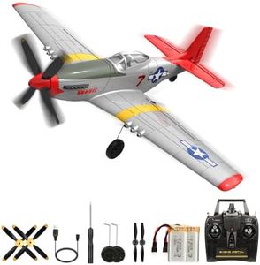 P51D RC Plane 4-CH RC Airplane Ready to Fly Park Flyer P-51 Mustang WWII Warbird Remote Control Plane for Beginners with Xpilot Stabilization System One Key Aerobatic