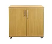 MMT Furniture Wooden Storage Cabinet - 2 Door Lockable Filing Cabinet - Beech Wood Storage Cupboard for Home, Office Documents, Files, Kitchen, Pantry & Garage - 73 cm Tall Desk Height