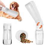 Jasonwell Dog Water Bottle - Portable Dog Water Bottle with Food Container All-in-One Outdoor Dog Water Dispenser for Dog Walking Hiking Puppy Essentials Dog Supplies (White)