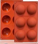 Kepzell 6 Holes Medium Semi Sphere Silicone Chocolate Mould, Half Sphere Silicone Baking Molds for Making Chocolate, Cake, Jelly, Dome Mousse