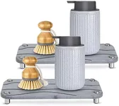 Foleto Home Sink Caddy 2pcs Dries Instantly Kitchen Sink Organizer Sponge Decor Riser with Stainless Steel Feet Modern Diatomaceous Earth Sink Tray for Soap Water Bottles Candles Protection