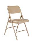 National Public Seating 201 200 Series All Steel Premium Folding Chair with Double Brace, 480-Pound Capacity, Beige, Carton of 4