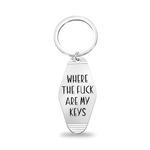 CENWA Where the Fu*k Are My Keys Keychain Unique Gift Idea Car Keys House Keys, Grey