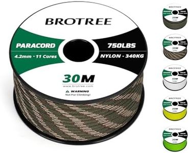 Brotree Paracord 4,2 mm 750lb Cuerda Nylon 30 M 11 Hebras Tipo IV Cuerda Paracaídas para Supervivencia, Pulseras, Bricolaje - 340 kg Carga de Rotura (Bosque Camo)