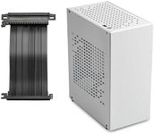 JOYJOM Aluminum Mini ITX Case with PCI Riser, Mini PC Case, SFF Small Form Factor PC Case, TX Computer Gaming Case Supports GPU Graphics Card (White)