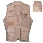 Humvee Safari Photography Vest - Vest for Hunting, Fishing, Camping, Travel, Hiking, Outdoor - 100% Cotton, Khaki, Medium