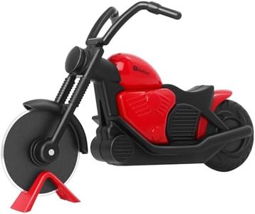 Asdirne Pizza Cutter, Motorbike Pizza Cutter Wheel with Non-Stick Stainless Steel Super Sharp Blades, Novelty Gift, Black/Red