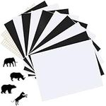 PuppyDoggy Permanent Adhesive Vinyl 12 Pack (12” x 10”)- 10 Vinyl Sheets & 2 Transfer Tape Sheets for Party Decoration, Sticker, Craft Cutter, Car Decal, Machine, Printer (Black+White)