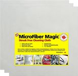 Microfiber Magic™ Streak Free Cleaning Cloths - White - Large 16 x 16 Perfect for Window, Mirror, Kitchen Counter, Appliances, Car, Cycle, TV (3)