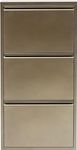 Kare Design Shoe Container Caruso 3, Bronze, Steel, 3 Tipping Compartments, Space for 6 Pairs of Shoes, Slim, Space-Saving Cabinet, Storage, Organizer for Hallway, 103x50x14 cm (H/W/D)