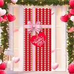 Happy Vanletine’s Day Door Covers Decoration Vanletine’s Day Gift Box Photography Backdrop,Holiday Party Sign for Home Wall Front Door