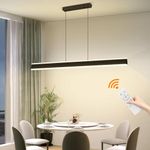 Mikeru 80cm Linear Pendant Light, Remote Control Pendant Light 3000k/4500k/6000k with Memory Function 10%-100% Dimmable Hanging Pendant Light for Conference Hall, Bar, Coffee Shop