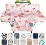 Polovillae Pink Shopping Cart Cover for Baby 2-in-1 High Chair Cover with Safety Harness Multifunctional Flamingo Pattern Cart Covers for Babies Soft Padded Grocery Cart Cover for Baby Boy Girl