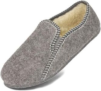 BeComfy Pantofole di Feltro Uomo Donna Suola di Feltro Fodera in Lana Unisex 36-46 EU (Grigio, 39)
