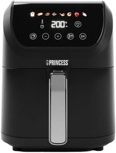 Princess Slim Airfryer 5,5L - 1500 W - leiser Betrieb (55 db) - Platzsparendes Design - Ölfrei - 8 Kochprogramme - Einstellbarer Thermostat - Antihaftbeschichtung - 182240