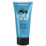 Hair Gel for Men Strong Hold - Mens Hair Gel Extra Strength - Styling Gel for Hair Clear Hair Gel - Firm Hold Gel Hair High Shine Non-Flaking Curly Hair Gel (10oz)