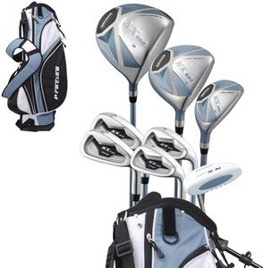 Precise NX460 Ladies Womens Complete Golf Clubs Set Includes Driver, Fairway, Hybrid, 4 Irons, Putter, Bag, 3 H/C's - 2 Sizes - Regular and Petite Size! (Right Hand 5'3 - 5'9)