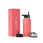 Iron Flask Sports Water Bottle - 945 ml, 3 Lids (Straw Lid), Vacuum Insulated Stainless Steel, Double Walled, Thermo Mug, Metal Canteen