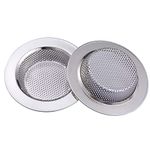 Yizhet 2pcs Kitchen Sink Strainer, Stainless Steel Sink Drain Filter Bathroom Hair Catcher Shower, Plug Hole Cover, Bathtub Drain Cover for Kitchen Bathroom, Outer Diameter 112mm (4.41 inch)