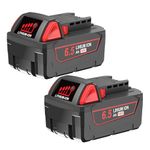 Powilling 2 Pack 6.5Ah 18V Lithium Batteries Replacement for Milwaukee M18 Battery, Compatible with Milwaukee 18 Volt Batteries 48-11-1811 48-11-1815 48-11-1820 Cordless Power Tools Battery