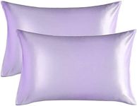 So Cal Pro Satin Pillowcase for Hair and Skin Silk Pillow Case 2 Pack, Queen Size (20x30 inches) Slip Cooling Set of 2 with Envelope Enclosure (Lavender)