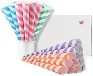 Premium Cotton Candy Cones 100 Pack Carnival Theme - Candy Park Multicolor Cotton Candy Sticks for Cotton Candy Machines - Celebrations & Party Supplies