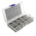 ZOOKOTO 100Pcs 5x20mm Fast-blow Glass Fuses Quick Blow Glass Tube Fuse Assorted Kit Amp 0.2A 0.5A 1A 2A 3A 5A 6A 8A 10A 15A