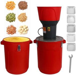 Eachbid 13.2 Gal/50L Electric Agricultural Feed Grain Mill Grinder for Wheat Corn Spice w/5 Filter&Detachable Bucket&Hopper,1300W Dust-free Automatic Dry Corn Mill Grinders, Molino de Maiz (50L (Red))