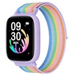 BIGGERFIVE Kids Smart Watch, 1.8" Fitness Watch Pedometer, Heart Rate, IP68 Waterproof, Sleep Tracker, Calorie Step Counter, 5 Puzzle Games with/without APP for Girls Teens 5-16, Nylon