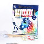 TBC Watercolour Paint Set, 16 x 12ml Water Colour Paints Tubes with 3 Paint Brush for Artists, Beginners, Students, Hobbyists, Adults