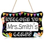 Classroom Door Decorations, Personalized Teacher Sign Teacher Door Sign Ornaments for Classroom Door Decorations Teacher Signs for Classroom, Welcome to Our Classroom Sign Back to School Door Hanging