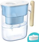 Waterdrop 200-Gallon Long-Life Chubby 10-Cup Large Water Filter Pitcher with 1 Filter, NSF Certified, 5X Times Lifetime, Reduces PFOA/PFOS, Chlorine, BPA Free, Blue