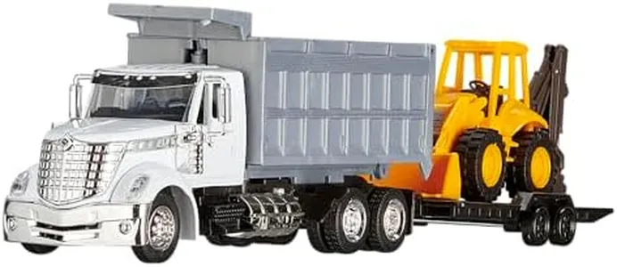 Wheel Master International Lonestar Dump Truck with Wheel Loader Play Toy Truck Vehicle for Kids, with Functions, Pre Built Semi, Realistic Look and Openable Doors Great Gift for Children