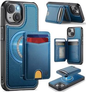 Usroom for iPhone 14 Plus Case Wallet Compatible with Magsafe, RFID Blocking Magnetic Card Holder 2 in 1 Detachable Kickstand Shockproof Phone Case for iPhone 14 Plus 6.7" Blue