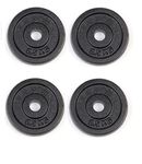 Dolphy 2.5 kg x 4 Standard Weight Plates for Home Gym | 1 Inch Cast Iron Weight Lifting Plates 10 kg