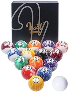 VSSAL Billiard Balls Set Pool Table Balls Marble-Swirl Style 16 Ball Set