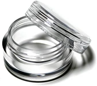 LEFV Pack of 12 New Empty Clear 5 Gram Plastic Pot Jars Cosmetic Containers with Lids