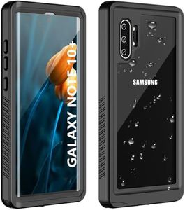 ANTSHARE for Samsung Galaxy Note 10 Plus Case Waterproof, Built-in Screen Protector Fingerprint Unlock, Shockproof Full Body Protective Phone Case for Samsung Note 10+ Plus 5G 2019, Black/Clear