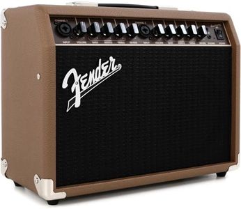 Fender Acoustasonic Guitar Amp for Acoustic Guitar, 40 Watts, with 2-Year Warranty 2x6.5 Inch Speakers, Chorus Effect, Dual Front-panel Inputs, 9.8Dx17.6Wx15.5H Inches, Brown/Wheat