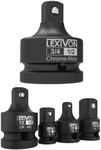 LEXIVON Impact Socket Adapter and Reducer 4-Piece Set | 1/4" - 3/8" - 1/2" + 3/4-Inch Impact Socket Adapter, 3/4" Female x 1/2" Male Reducer | Chrome-Molybdenum alloy steel = Fully Impact Rated