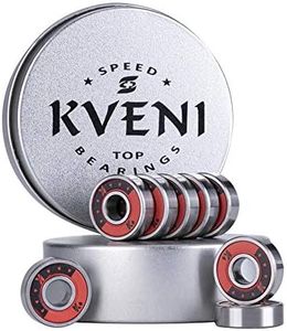 KVENI Ceramic Skateboard Bearings, Premium 608rs Ball Bearing - Pro Longboard Bearings for Quad Skate, Inline Rollerblades, Scooters, Spinners,ABEC, 8 Pack (RED)