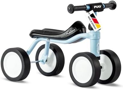 PUKY PUKYLINO Retro Blue | Indoor-Rutschfahrzeug Kinder ab 1 Jahr | Lauflernwagen | Babyspielzeug | Ergonomischer Sitz, Sicherheitslenkergriffe & Lenkerpolster | Pulverbeschichtung | FLOAT-Laufräder