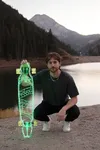 GHOST BOARDS Custom Longboard - Clear Long Boards with LED Wheels and Remote Control for Night Riding - Acrylic Skateboard Delivers Style, Stability, and Smooth Performance - 40" - Design: Viper