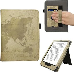 kwmobile Case Compatible with Amazon Kindle Paperwhite (2024)/Colorsoft - Case PU Leather Cover with Magnet Closure, Stand, Strap, Card Slot - Travel Vintage Brown/Light Brown