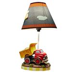 Fantasy Fields - Kids Small Car Truck Table Lamp for Boys Room, Car Bedroom Décor Toddler Lamps for Bedrooms for Boys with lampshade displays a Helicopter Flying Through The Clouds - Multicolor