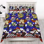 Nintendo Mario Kart 'Racer' Single/Double Duvet Cover Reversible Bedding Set (Double Duvet)